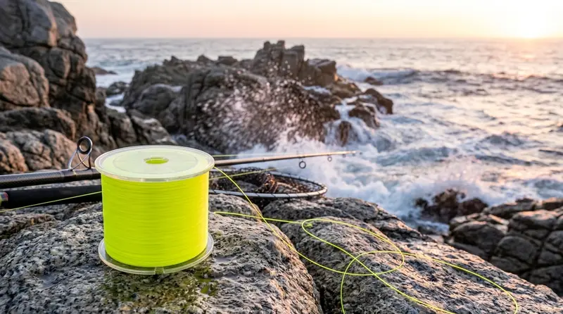 DUGAO 500m Semi-Floating Rock Fishing Line - High-Visibility Neon Yellow Monofilament