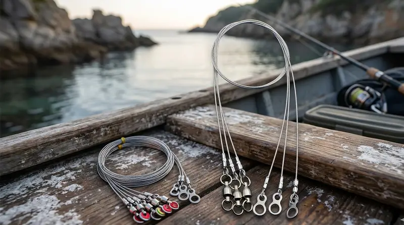 DUGAO 7x7 Stainless Steel Wire Leaders with High-Speed Swivels